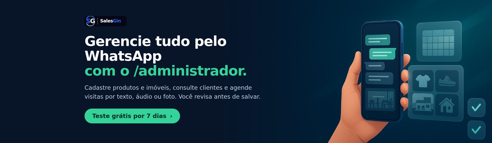 Gerencie tudo pelo WhatsApp com o /administrador