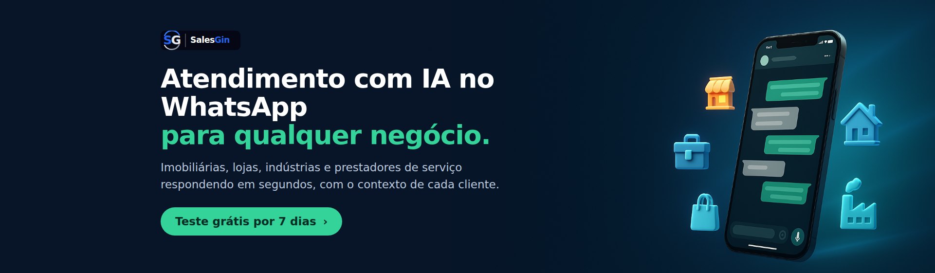 Atendimento com IA no WhatsApp para qualquer negócio