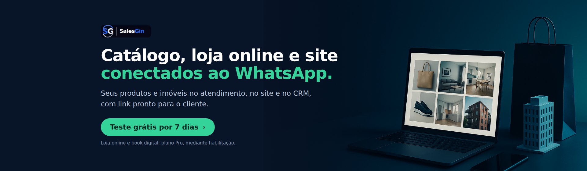 Catálogo, loja online e site conectados ao WhatsApp